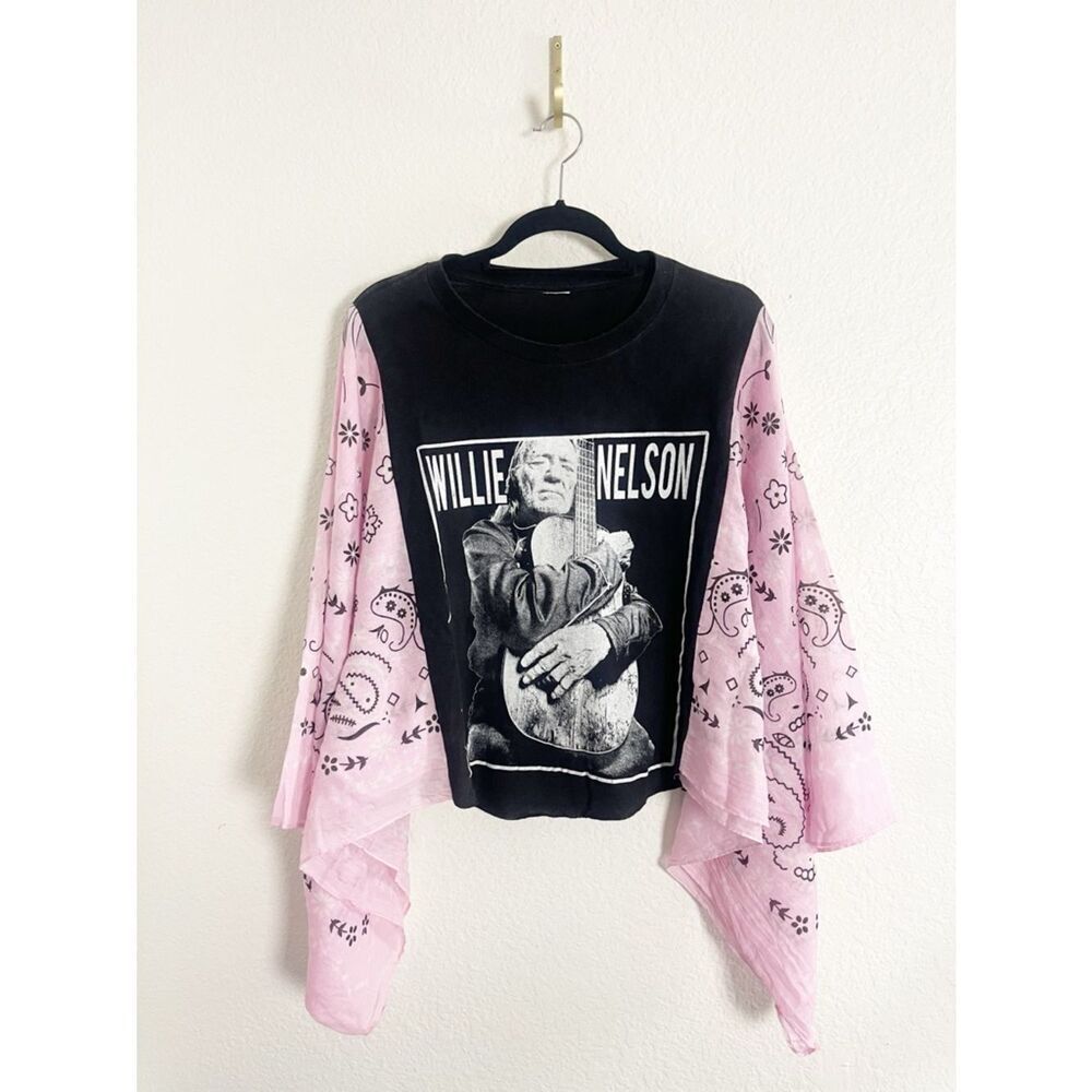 Willie, Janis, Lynyrd, Cash Custom Bandana Kimono Upcycle rework